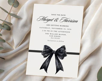 Elegant Save The Date Wedding Template, Modern Save The Date Card, Wedding Announcements, Minimalistic Wedding Stationary, Editable Template