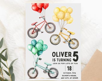 Bike Party Invitation Boy, Mountain Bike Party Invite, Dirt Bike Party BMX Birthday Invitation BMX Bike Birthday Mountain Bike Birthday