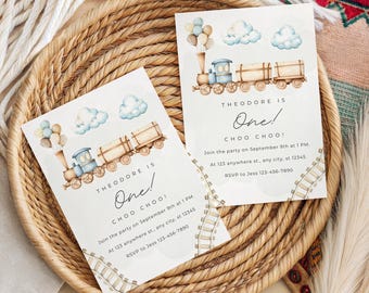Train Birthday Invitation Template, Train Party Invite Choo Choo Birthday Invitation Birthday Printable Boys Birthday Invite