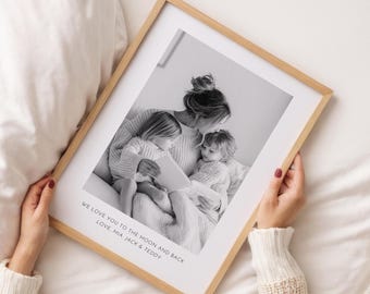 Gepersonaliseerde moeder fotoprint, mama definitie print, aangepast Moederdagcadeau, familiefoto kunst aan de muur, verjaardagscadeau voor mama, kerstcadeau