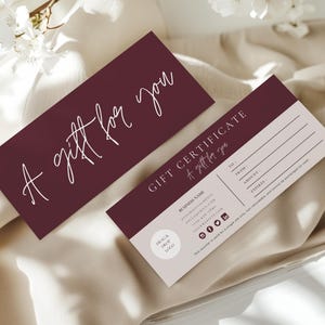 Gift Certificate Template, DIY Gift Voucher Printable, Editable Gift Card, Printable Beauty Gift Certificate, Business Gift Card, Canva