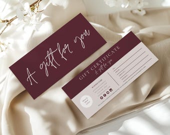 Gift Certificate Template, DIY Gift Voucher Printable, Editable Gift Card, Printable Beauty Gift Certificate, Business Gift Card, Canva
