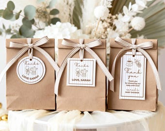 Baby Is Brewing Favor Tags, Coffee Baby Shower Thank You Tags, Editable Canva Template, Printable Gift Tags, Party Favor Labels, Favors