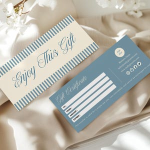 Gift Certificate Template, Printable Gift Voucher, Editable Gift Certificate, Gift Card Spa Gift Voucher Salon, Modern Certificate, Canva