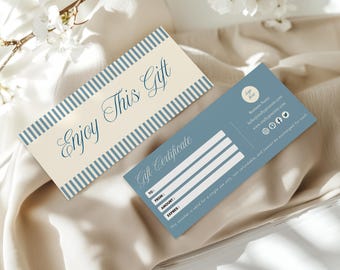 Gift Certificate Template, Printable Gift Voucher, Editable Gift Certificate, Gift Card Spa Gift Voucher Salon, Modern Certificate, Canva