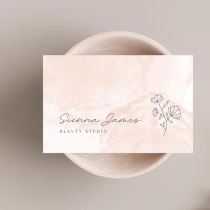 Sjabloon voor visitekaartjes, minimalistisch visitekaartje, chique visitekaartje, kalligrafie, logo visitekaartje, afdrukbaar visitekaartje, bewerkbaar