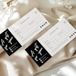 Gift Certificate Template, Printable Gift Voucher, Editable Gift Certificate, Gift Card Spa Gift Voucher Salon, Modern Certificate