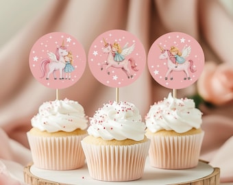 Licorne Cupcake Toppers et Wrappers,24 set Topper de Gâteau Décorations de Gâteau Licorne a Decorer Gateau Anniversaire,pour Les Enfants Anniversaire Bébé Douche Fête de D'anniversaire