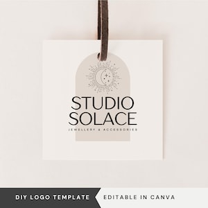 Editable Logo Design, DIY Circle Logo, Classy Logo Template, Modern Neutral Logo, Simple Logo, Instant Download, Jewellery Name Logo Design