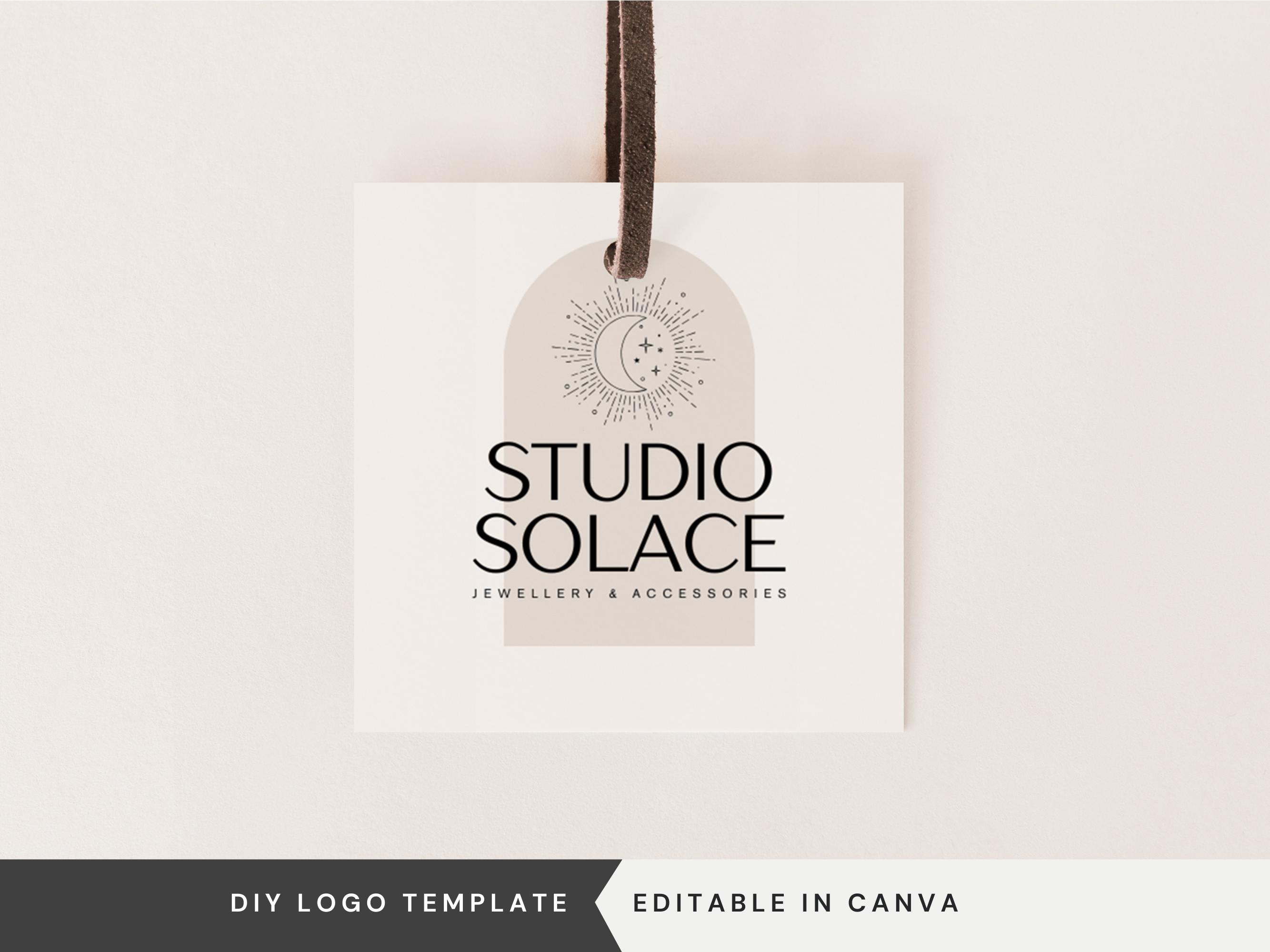 Editable Logo Design, DIY Circle Logo, Classy Logo Template, Modern Neutral Logo, Simple Logo, Instant Download, Jewellery Name Logo Design