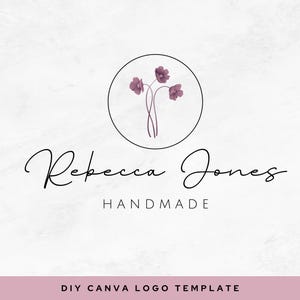 Editable Logo Design, DIY Canva Modern Logo, Minimalist Neutral Logo, Simple Elegant Round Logo, Instant Download, Etsy Shop Logo