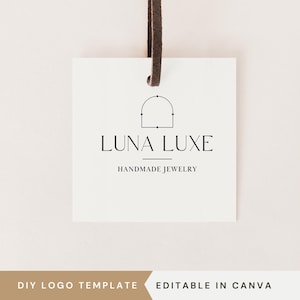 Editable Logo Design, DIY Canva Modern Logo, Minimalist Neutral Logo, Simple Elegant Round Logo, Instant Download, Etsy Shop Logo