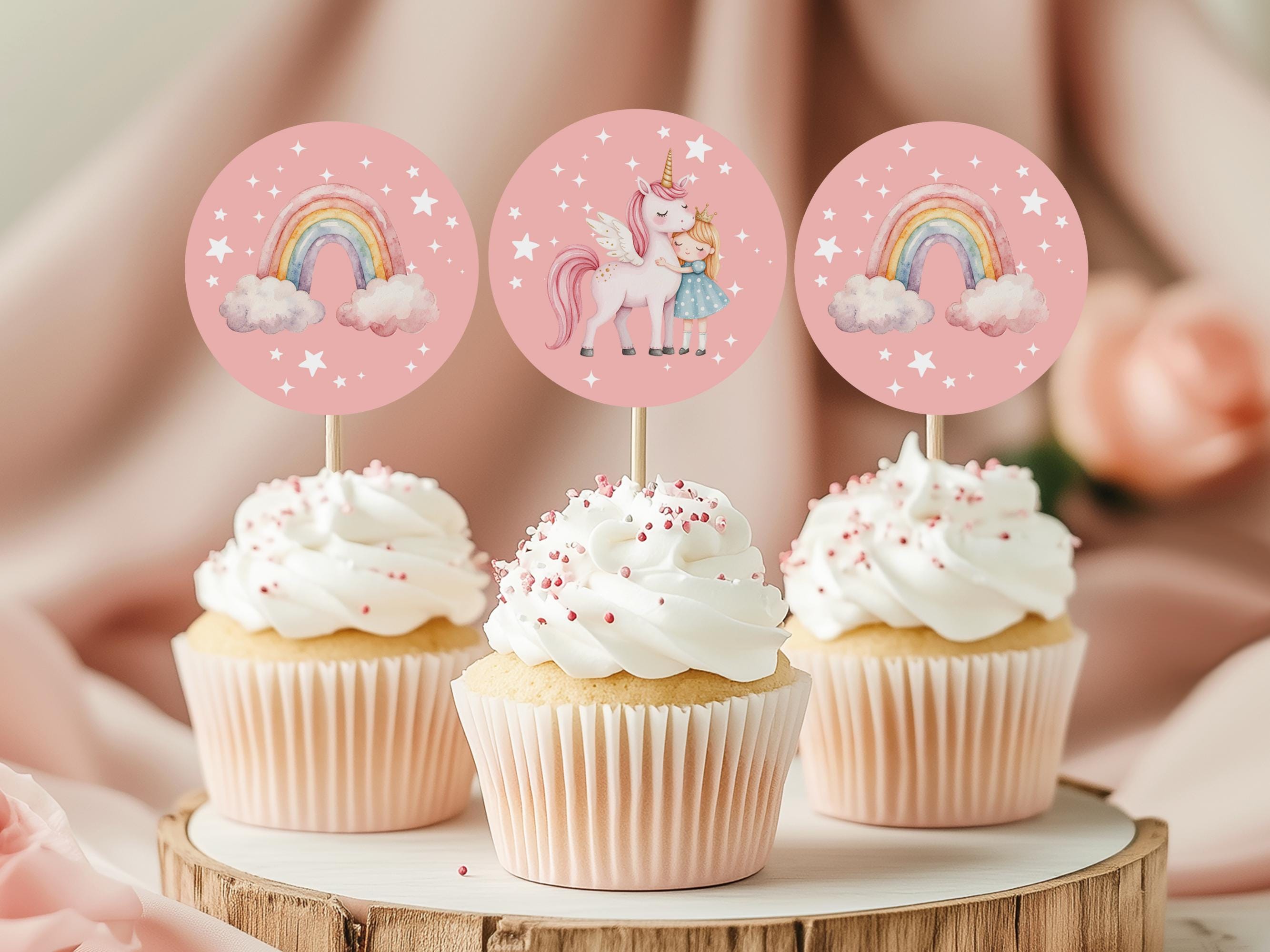 Einhorn Muffin-Dekoset 112-teilig – Rosa-gold Deko Für Bis Zu 75 Cupcakes, Kindergeburtstag
