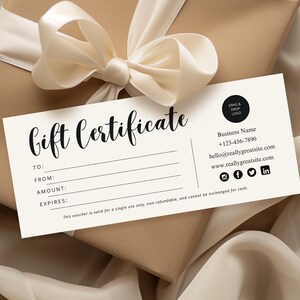 Gift Certificate Template With Logo, DIY Gift Voucher Printable, Editable Gift Card, Printable Beauty Gift Certificate, Canva Template