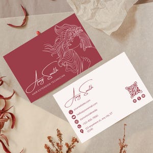Business Card Template, Minimalist Business Card, Chic Business Card, Calligraphy, Logo Business Card, Printable Business Card, Editable