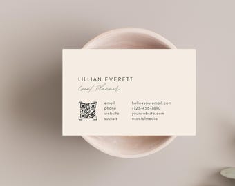 Business Card Template, Minimalist Business Card, Chic Business Card, Calligraphy, Logo Business Card, Printable Business Card, Editable