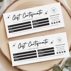 Gift Certificate Template With Logo, DIY Gift Voucher Printable, Editable Gift Card, Printable Beauty Gift Certificate, Canva Template