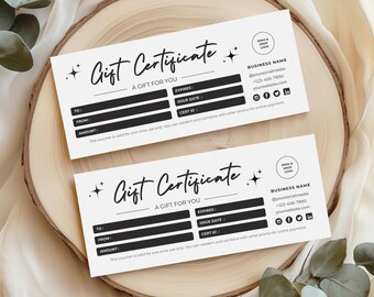 Gift Certificate Template With Logo, DIY Gift Voucher Printable, Editable Gift Card, Printable Beauty Gift Certificate, Canva Template