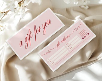 Gift Certificate Template, DIY Gift Voucher Printable, Editable Gift Card, Printable Beauty Gift Certificate, Business Gift Card, Canva
