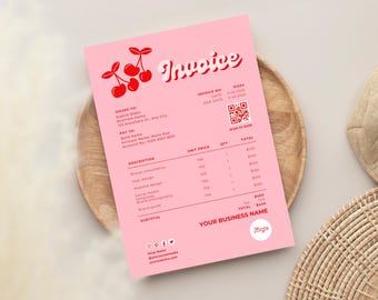 Invoice Template Minimalist Business Invoice, Small Business Template, Modern Boho Client Invoice, Editable Template, Services Invoice
