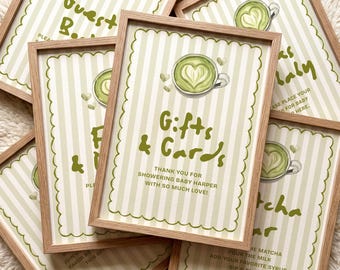 Printable Matcha Baby Shower Sign Bundle, Editable Canva Party Decor, Baby Shower Welcome, Food Table, Matcha Bar Signs, Instant Download