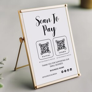 Scan to Pay Sign Template, QR Code Sign, Printable Payment Sign, Accepted Payments Sign, CashApp Paypal Sign, Payment Here Sign, Calligraphy