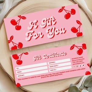 Gift Certificate Template, DIY Printable Gift Voucher Certificate, Editable Gift Card, Spa Gift Certificate, Canva Template