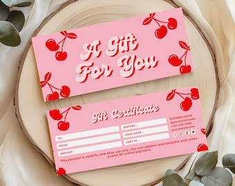 Gift Certificate Template, DIY Printable Gift Voucher Certificate, Editable Gift Card, Spa Gift Certificate, Canva Template