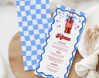 She's Ready to Pop Baby Shower Menu Template, Editable Canva Menu, Retro Soda Pop Baby Shower Decorations, Printable Menu Sign