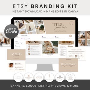 Etsy Shop Banners Etsy Shop Kit Templates Etsy Store Banner Etsy Shop Branding Bundle Etsy Canva Banners Canva Templates Minimalistic