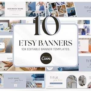 Etsy Shop Banners Etsy Shop Kit Templates Etsy Store Banner Etsy Shop Branding Etsy Canva Banners Canva Templates Blue