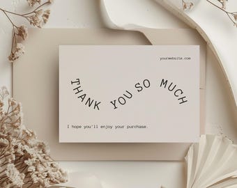 Business Thank You Card Canva Template, Personalized Thank You Card Business, Customizable Thank You, Printable Package Insert