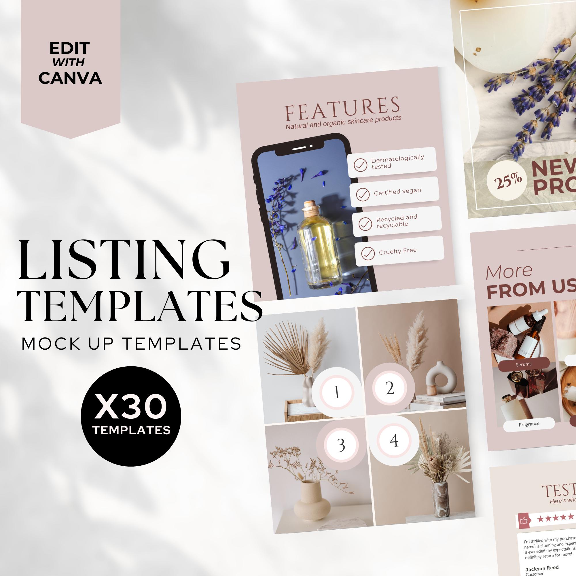 Etsy Digital Product Listing Mockups, Square Printable Mockup, Etsy Square Listings Canva, Digital Product Mockups Bundle