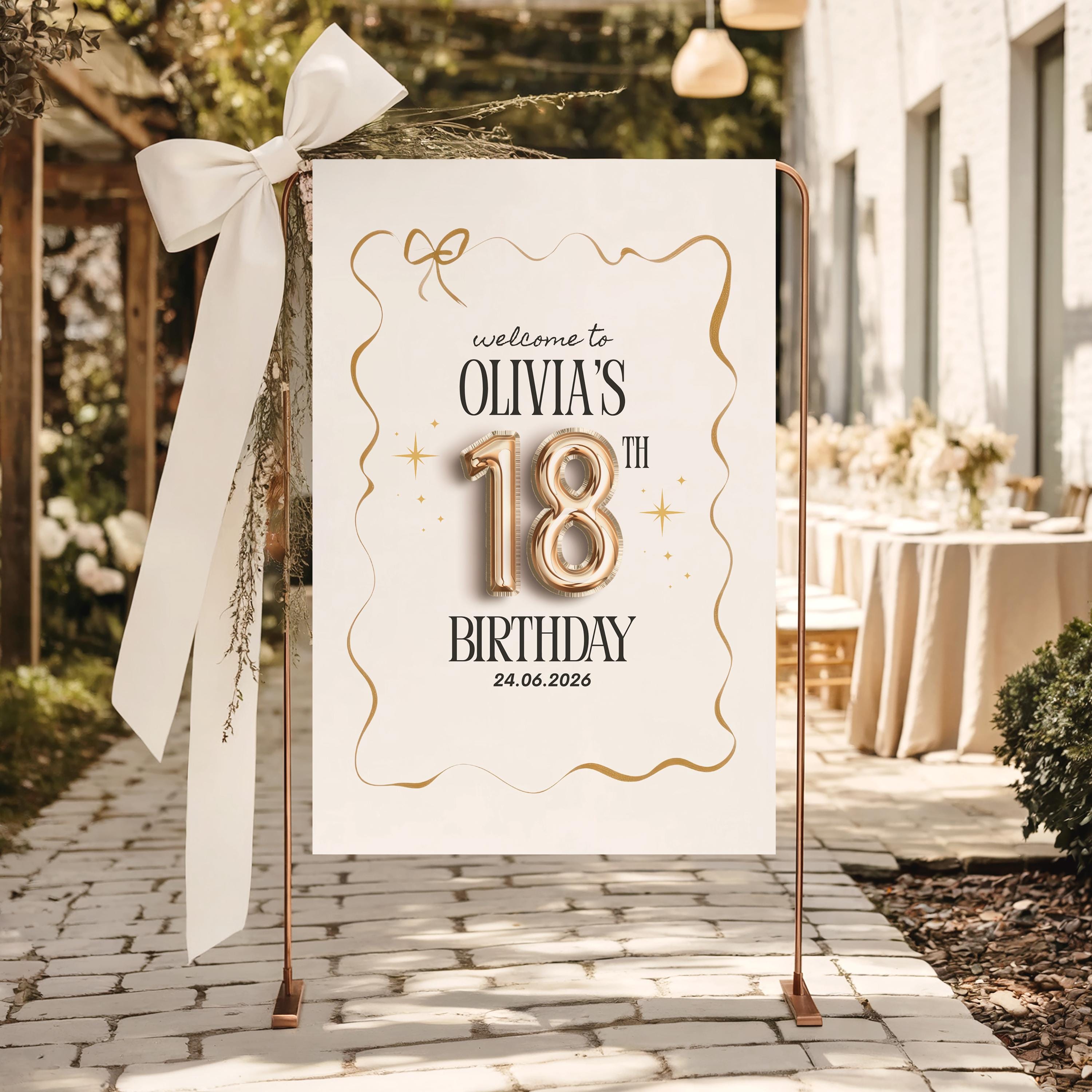 18th Birthday Welcome Sign Template, Editable Welcome Sign, Elegant ...