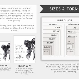 Shes Tying up her Twenties 30th Birthday Sign, Black Bow Invite, 30th Birthday Invite, Coquette Birthday, Instant Download image 6