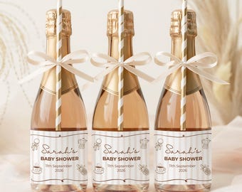 Baby Is Brewing Bottle Label Template, Editable Canva Water Bottle Label, Champagne Bottle Label, Printable Baby Shower Drink Labels
