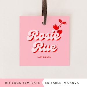 Editable Logo Design, DIY Circle Logo, Classy Logo Template, Modern Neutral Logo, Simple Logo, Instant Download, Cherry Coquette Logo Design