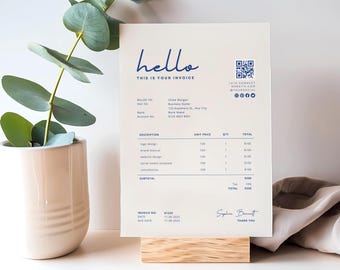 Invoice Template, Small Business Invoice, Client Invoice, Editable Template, Services Invoice Minimalist Business Invoice