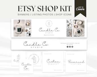 Etsy Shop Banners Etsy Shop Kit Templates Etsy Store Banner Etsy Shop Branding Bundle Etsy Canva Banners Canva Templates Candle Branding