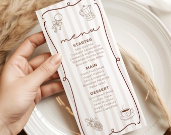 Baby Is Brewing Menu Sign, Coffee Baby Shower Menu Template, Editable Canva Template, Printable Baby Shower Food Menu, Brunch Buffet Sign