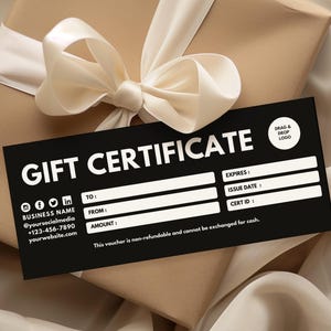 Gift Certificate Template, DIY Gift Voucher Printable, Editable Gift Card, Printable Beauty Gift Certificate, Business Gift Card, Canva