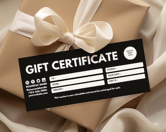 Gift Certificate Template, DIY Gift Voucher Printable, Editable Gift Card, Printable Beauty Gift Certificate, Business Gift Card, Canva