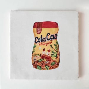 Decorative tile, Ceramic tile, Personalized tile, Decoration, Ceramic coasters, Hand drawings, Colacao