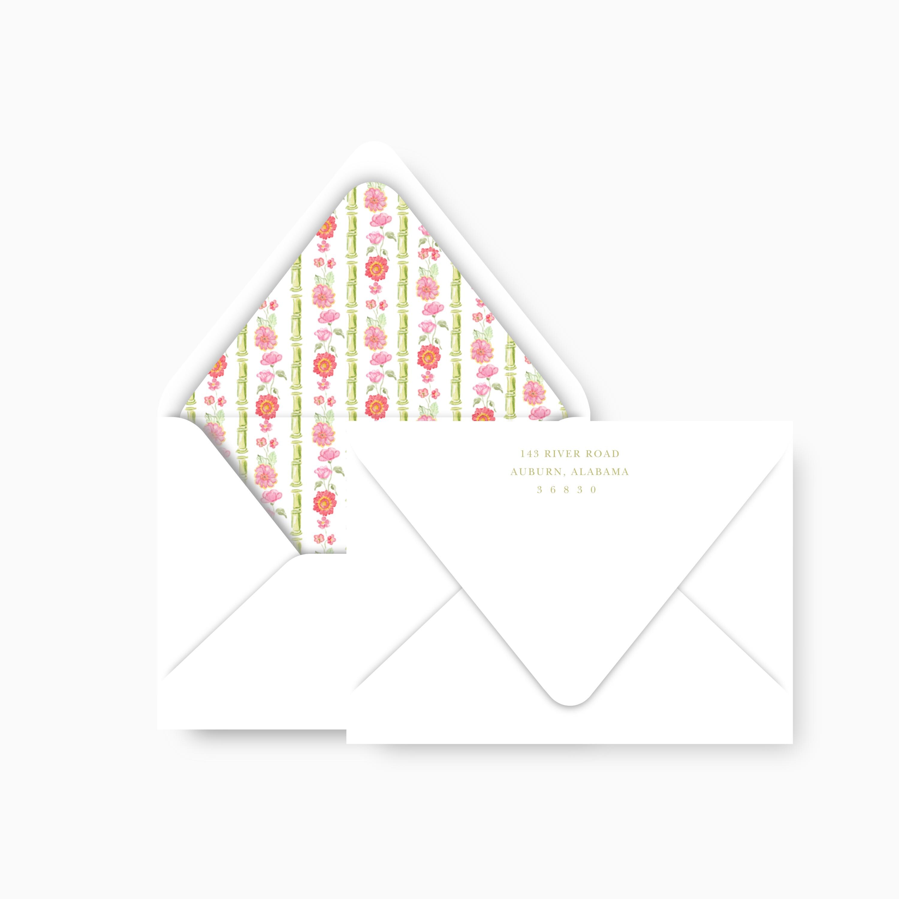 Personalized Stationery Set | Watercolor Floral W/ Bamboo Crest ...