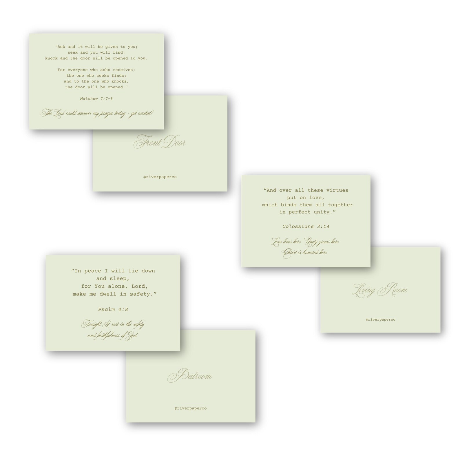 Scripture Cards for the Home | Bible Verses to Bless the Kitchen, Bedroom & Entryway - Color As Shown