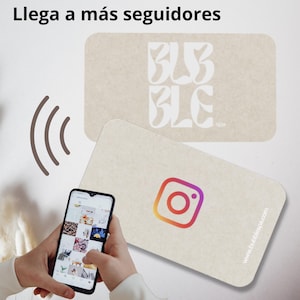 Gepersonaliseerde Instagram NFC-kaart. Instagram NFC-kaart met logo. Facebook NFC-kaart. Label