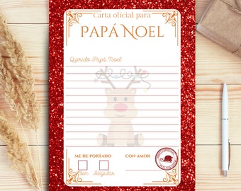 Spanish Letter to Santa for kid printable Dear Santa Letter template Christmas tradition kid Letter to Santa Claus in Spanish Christmas wishlist