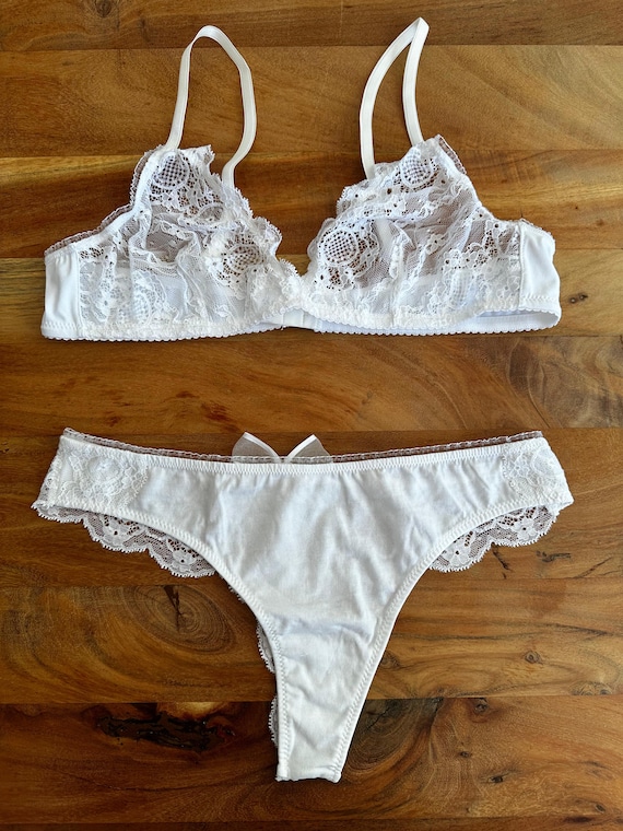 Elegant Bridal White Lace Lingerie Set - Etsy