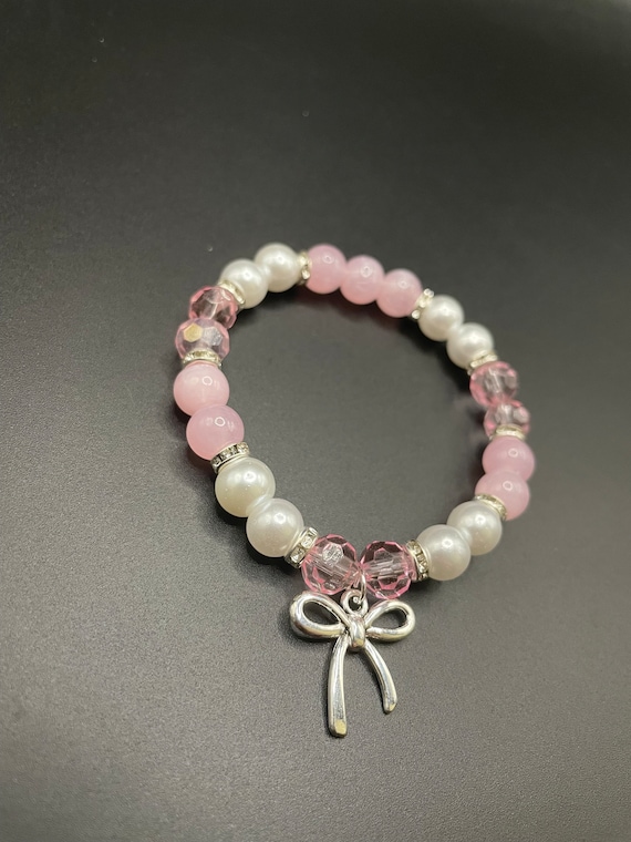 Buy Pink Bow Pearl Coquette Cheap Affordable Preppy