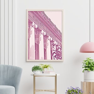 Clemson University Tigers Sikes Hall pink digital print